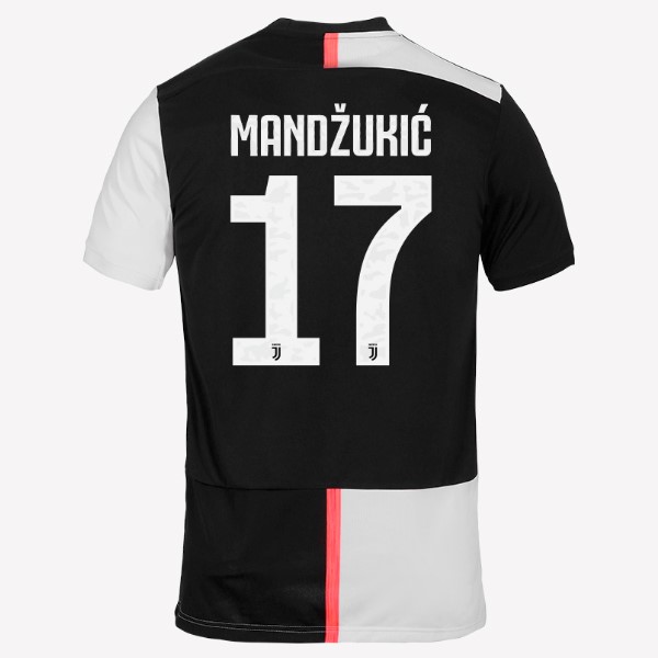 Camiseta Juventus NO.17 Mandzukic 1ª 2019 2020 Blanco Negro